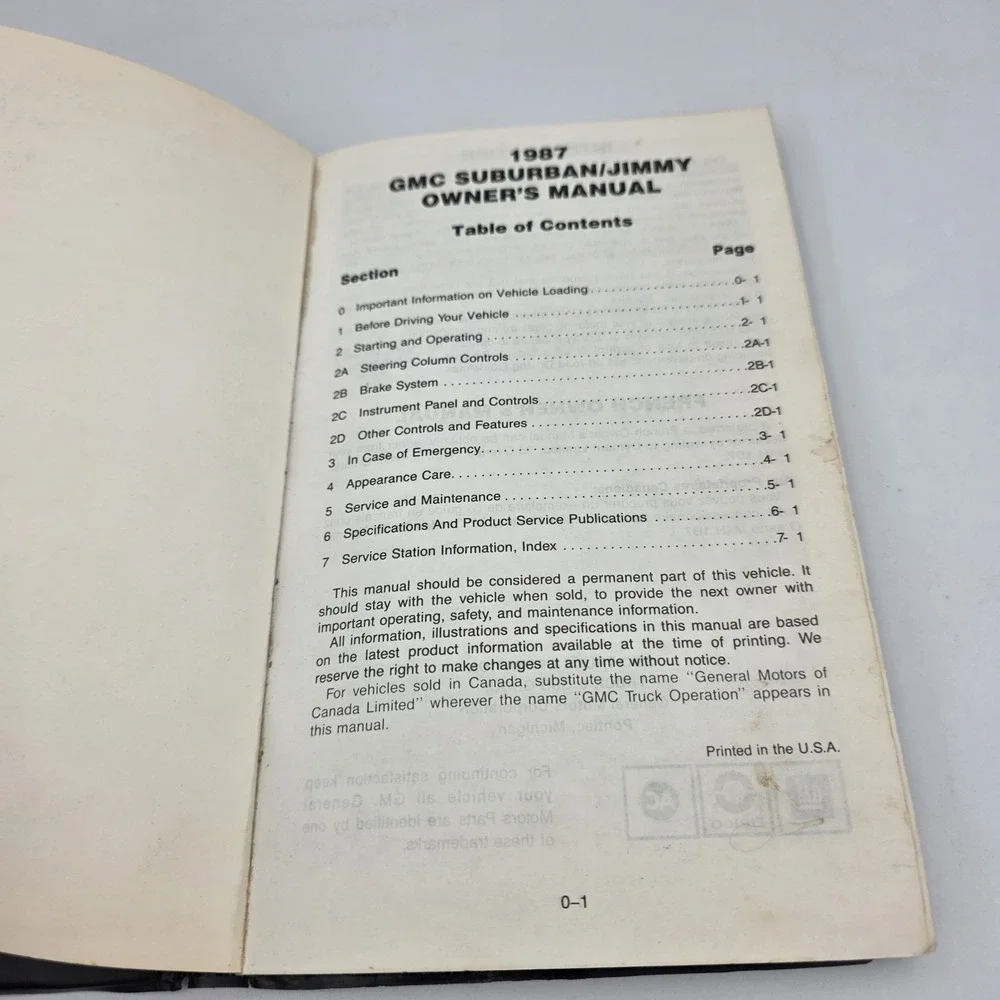 GMC Truck 1987 Suburban & Jimmy Owners Manual Operators User Guide & Cover Case‎